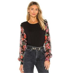 Generation Love Nellie Black Floral Sleeve Top